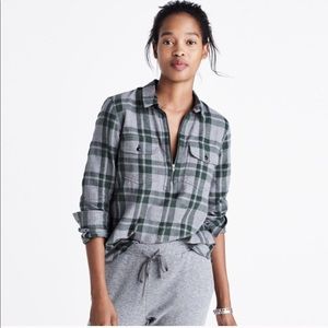 Madewell plaid quarter zip